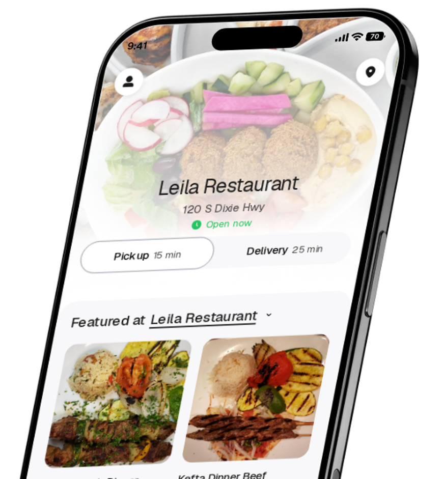 Leila Restaurant app preview