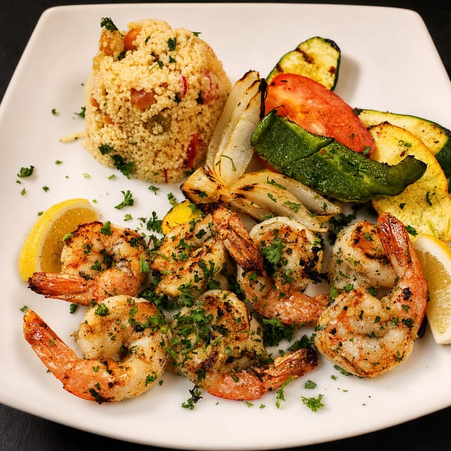 Grilled Garlic Shrimp.